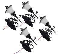 Yardenfun 4pcs Mini Wall Lamp Model for Sand Table DIY Materials Compact Luminous Micro Landscape Wall Lights Warm Yellow Glow for Mini Houses and Decorative Scenes