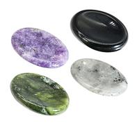 Yardenfun 4Pcs Natural Crystal Gua Sha Stone Portable Mini Face Scraping Plates for Stress Relief Thumb Pressure Massage Tools to Facial and Enhance Skin Health