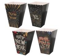 Yardenfun 4Pcs Paper Popcorn Boxes Snack Containers for Movie Night Party Birthday Wedding Candy Holders French Fries Packaging