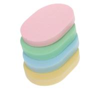 Yardenfun 4pcs Portable Oval Facial Sponges for Exfoliating and Cleaning Supple Reusable Face Washing Supplies Travel Makeup Removing Sponge for Gentle Face Scrubbing