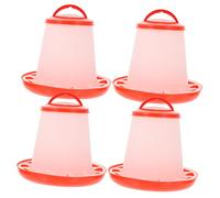 Yardenfun 4Pcs Portable Poultry Feeder Durable Feeding Container for Chickens Ducks Pigeons Bite Resistant Design Capacity with Cover for Outdoor Use