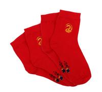 Yardenfun 4pcs Red Dress Socks for Men and Women Midcalf Cotton Comfortable Breathable Zodiac Snake Embroidery Chinese Year Festival Socks