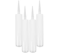 Yardenfun 4Pcs Refillable Plastic Caulk Tubes for Floor Tiles Sealing, Empty Household Caulking Tubes DIY Reusable Sealant Cartridge for Caulking Gun Use
