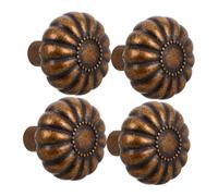 Yardenfun 4pcs Retro Antique Cabinet Handles Single Hole Compact Drawer Pulls for Furniture Space-Saving Vintage Alloy Knobs for Kitchen Cabinets Wardrobes Bedroom