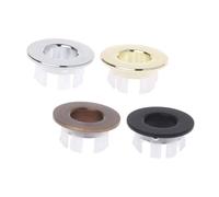 Yardenfun 4Pcs Sink Overflow Covers Copper Plastic Basin Overflow Rings Bathroom Drain Caps Easy Install Mix Colors