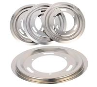 Yardenfun 4pcs Stainless Steel Gas Range Drip Pans for Liquefied Gas Stove Easy Installation Non- Design Suitable for Home Kitchen and Restaurants