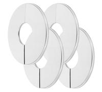 Yardenfun 4Pcs Stainless Steel Pipe Flange Covers with Clip-On Design for 22Mm Split Valve Pipes Round Decorative Escutcheons for Bathroom and Kitchen Drain