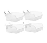 Yardenfun 4pcs Transparent Plastic Pegboard Storage Bins with Brackets 4 Inch Square Hole Parts Organizer for Wall Mounted Workshop Garage Storage