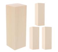 Yardenfun 4pcs Unfinished Wood Craft Blocks for Carving and Whittling, Smooth Texture to Reduce Cracking and Chipping, Rectangle and Cube Shapes for Art School Assignments and Arts Projects
