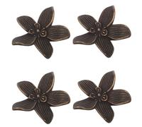 Yardenfun 4pcs Vintage Cabinet Handles Zinc Alloy Retro Petal Single Hole Drawer Pulls Decorative Furniture Cupboard Knobs for Wardrobe Dresser Kitchen