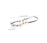 Yardenfun 4pcs White Daisy Flower Crown Wreath Headdress for Handmade Floral Headband for Wedding Beach Holiday Bridal Events Charming Princess Hair Accessory