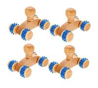 Yardenfun 4Pcs Wooden Massage Roller for Back Muscle Relaxation Portable Manual Massage Tool for Stress Relief Multi-Purpose Wooden Roller for Yoga Stretching and Reduction