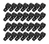 Yardenfun 500pcs R-Type Nylon Cable Clamps 3/4 Inch Wire Organizer Clips Black Plastic Cord Fasteners for Home Office Cable Management and Wire Mounting