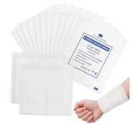 Yardenfun 50pcs Non Adherent Cotton Highly Absorbent Woven Bandage Swabs for Care Soft Lint Dressing Squares for Minor Cuts Scrapes Burns Household Medical Supplies