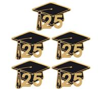 Yardenfun 5pcs Graduation Cap Brooch Pins Doctoral Enamel Badge for Academic Achievements Graduation Souvenir and Motivational Accessory for Ceremonies and Events