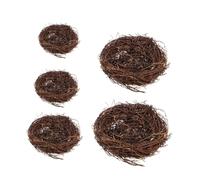 Yardenfun 5pcs Simulation Rattan Bird Nest Easter Decoration with Realistic Colors for Home and Party Ornamental Bird Nests for Eggs Candy and Festive Displays