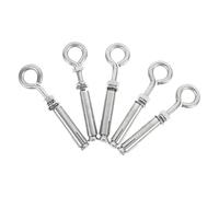 Yardenfun 5pcs Stainless Steel Expansion Screw Hooks for Manhole Cover Mesh Heavy Duty Fall Lifting Rings Anchor Bolts for Brickwork Installation