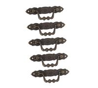 Yardenfun 5pcs Vintage Bronze Drawer Pulls with Screws Retro European Style Wardrobe Handles Antique Finish Decorative Furniture Knobs for Cupboard Dresser Box