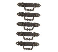 Yardenfun 5pcs Vintage European Pulls Antique Bronze Alloy Handles for Furniture Cabinet Wardrobe Dresser Cupboard with Timeless Retro Finish and Construction