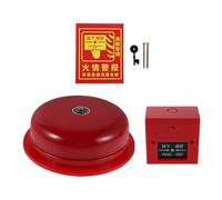 Yardenfun 6-Inch Fire Alarm Bell with Button and Sticker Set, Loud Hardwired Electric Fire Bell for Indoor Warehouse and Building Safety, Metal and Plastic Construction Audible Notification