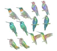 Yardenfun 6 Pairs Magnetic Hummingbird Window Decals Anti-Collision Screen Stickers for Home Office Static Cling Ornaments Wear-Resistant Decorative Window Clings