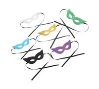 Yardenfun 6 Pcs Mardi Gras Headband Masks with Sequins for Women Half Face Carnival Eye Masks in Gold Purple Green Blue Black Silver for Masquerade Parties and Festive Celebrations