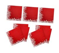 Yardenfun 60PCS Red and White Snowflake Disposable Paper Napkins for Christmas Party Winter Holiday Decor Thick Wood Pulp Material Easy Cleanup Festive Table Serviettes for Wedding and