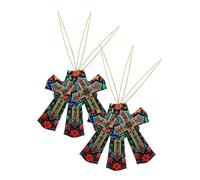 Yardenfun 6Pcs Acrylic Cross Hanging Ornaments Car Mirror Pendants Religious Christian Decor Car Interior Accessories for Faith Symbolization