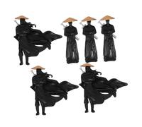 Yardenfun 6pcs Ancient Chinese Warrior Miniature Figurines Plastic Collectible for DIY Craft Fairy Garden Micro Landscape Decor with Historical Kungfu Knight Design