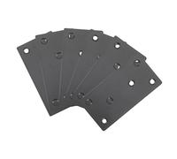 Yardenfun 6pcs Black Stainless Steel Flat Corner Brace Brackets with Heavy Duty Mending Plates for Furniture Reinforcement Window Shelf Chair Fixing