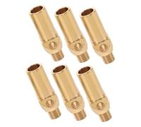 Yardenfun 6pcs Brass Gas Burner Jet Nozzles 0.5mm Orifice, Cylinder Tank Adapter and Thread Fitting, Suitable for Camping Grills and Outdoor Gas Burners