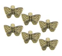 Yardenfun 6pcs Butterfly Knobs for Dresser and Wardrobe, Zinc Alloy Vintage Cabinet Pull Hardware with Single-Hole Design, Easy Installation and Versatile Application for Kitchens