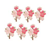 Yardenfun 6pcs Cherry Blossom Brooch Pins for Women Cute Alloy Flower Badge Jewelry Stylish Spring Accessory Festive Touch Clothes Decoration