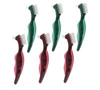 Yardenfun 6pcs Denture Cleaning Brush Wisdom Denture Brush Dual-Sided Pp