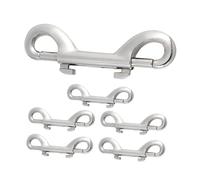 Yardenfun 6pcs Double-Headed Dog Buckle Dog Chain Leash Ended Hooks Metal Trigger Hook Snap for Pet Leash Heavy Duty Snap Double End Bolt Silver Zinc Alloy