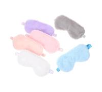 Yardenfun 6pcs Faux Rabbit Eye Masks Portable Sleep Shades Elastic Bands Comfortable Breathable Eye Covers for Night Rest Travel Nap Soft Skin-Friendly Material with Mixed Colors