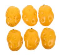 Yardenfun 6pcs Foam Artificial Potatoes Realistic Lifelike Fake Veggies for Play Kitchen Accessories Pretend Food Models Educational Decorative Props for Store Displays