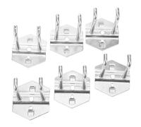 Yardenfun 6Pcs Metal Garage Pegboard Hooks Utility Hangers for Tool Storage, Double Straight Hooks 50X6Mm, Compatible Square Hole Pegboard, for Workshop and Garage Organization