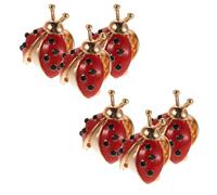 Yardenfun 6pcs Mini Ladybug Insect Pins Beetle Vintage Brooch Shirt Lapel Pins Creative Brooch for Jackets Accessories Holiday