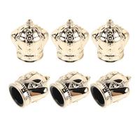 Yardenfun 6pcs Refillable Perfume Bottle Caps with Crown Design for 15mm Diameter Bottles, Plastic Fine Mist Spray Covers, Easy to Remove and Prevent Evaporation, for Gifting and Hotel