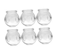 Yardenfun 6Pcs Transparent Thickened Glass Cupping Therapy Tool for Household Fire Therapy Anti-Slip Design Inner Suitable for Body Dry Cupping Massage
