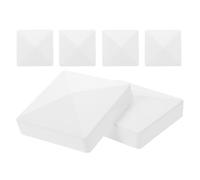 Yardenfun 6pcs White PVC Deck Post Caps Pyramid Style Fence Tops for Outdoor Garden Mailbox Poles Patio Privacy Fence Accessories Non-Aging Material Easy Installation