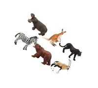 Yardenfun 6pcs Wild Animal Model Figurines Solid Plastic Realistic Zoo Animal Teaching for Educational Color Cognition Imagination Development Desktop Garden Ornament