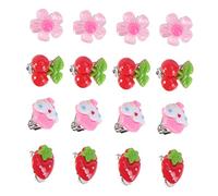 Yardenfun 8Pairs Ear Clips Adorable Non Piercing Earrings for Mixed Styles Including Strawberry Cherry Flower and Ice Patterns for Parties and Dress Up
