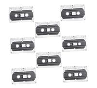 Yardenfun 8pcs Clear Blank Cassette Tapes Recordable Audio for DIY Retro Party Messages Teaching Voice Recording Transparent Case Lightweight Portable