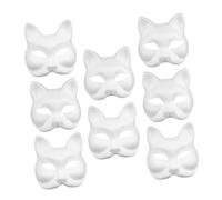 Yardenfun 8pcs DIY Unpainted Animal Masks Lightweight Paper Pulp Fox and Cat Blank Craft Masks for Halloween Party Decorations Cosplay Masking Activities