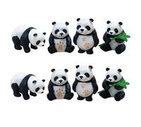 Yardenfun 8pcs Giant Panda Keychains PVC Cartoon Pendant Keyring Bag Holder Cute Panda Keychains for Women Men Boys and Girls