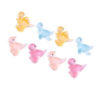 Yardenfun 8Pcs Glow in Dark Mini Dinosaur Figures Cute Animal Decor for Birthday Party Supplies Cake Toppers Goodie Bag Fillers for Safe for Dino Enthusiasts