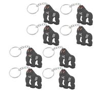 Yardenfun 8pcs Gorilla Key Ring Cartoon Hanging Charms Fashionable Pendant Accessories for Party Bags and Prizes