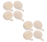 Yardenfun 8pcs Natural Loofah Body Scrubber Pads with Hanging Design for Deep Clean and Exfoliating Dead Skin, Made of Loofah, Jute and Cotton Linen, for Home Spa Use and Bathing